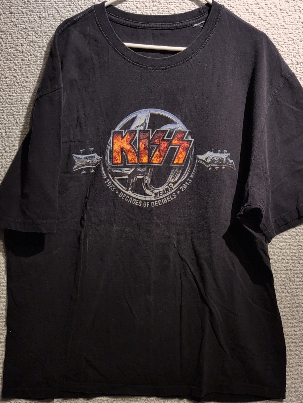 Kiss Black Tee with Fiery Orange Logo